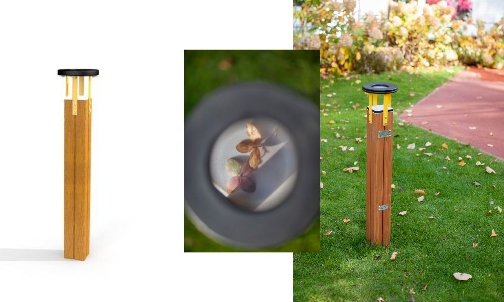 Magnifying glass for outdoor playground