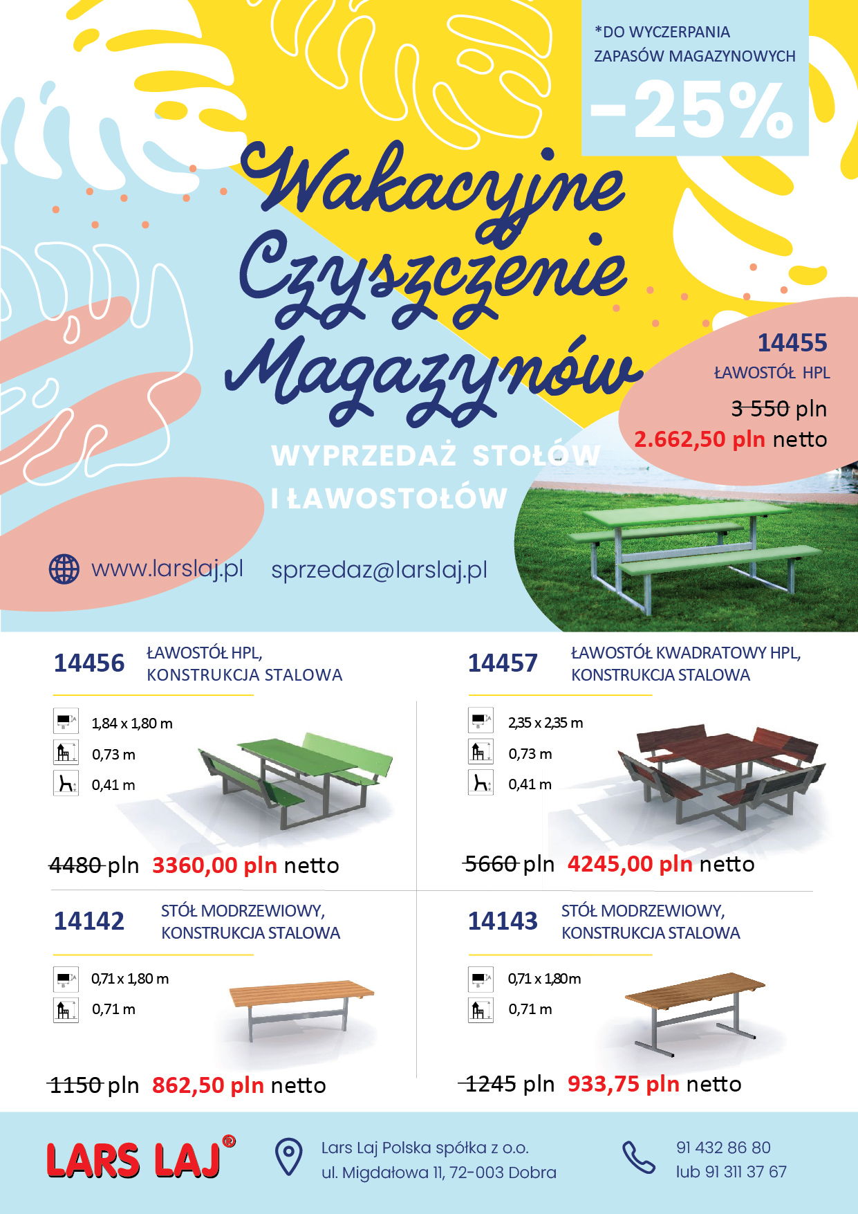 Promocje na drewniane ławki i stoły Lars Laj Wyprzedaż drewniane ławostoły Lars Laj