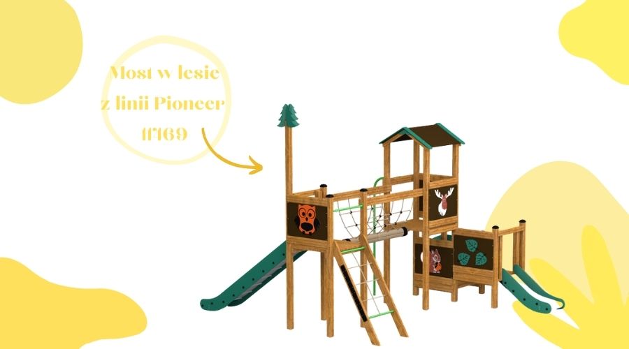 Urządzenie most w lesie idealne dla dzieci w każdym wieku,