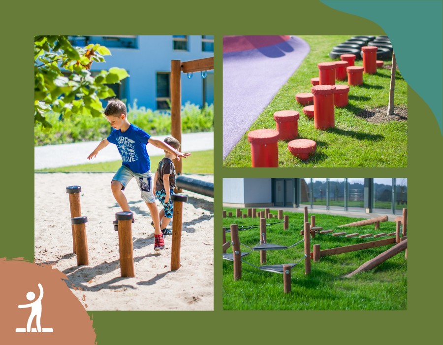 wooden balance and coordination equipment