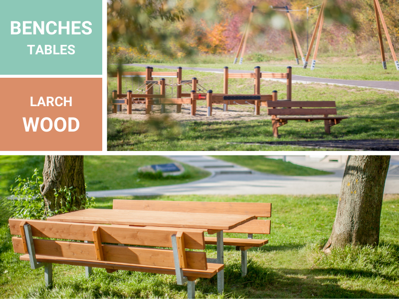 outdoor wooden benches