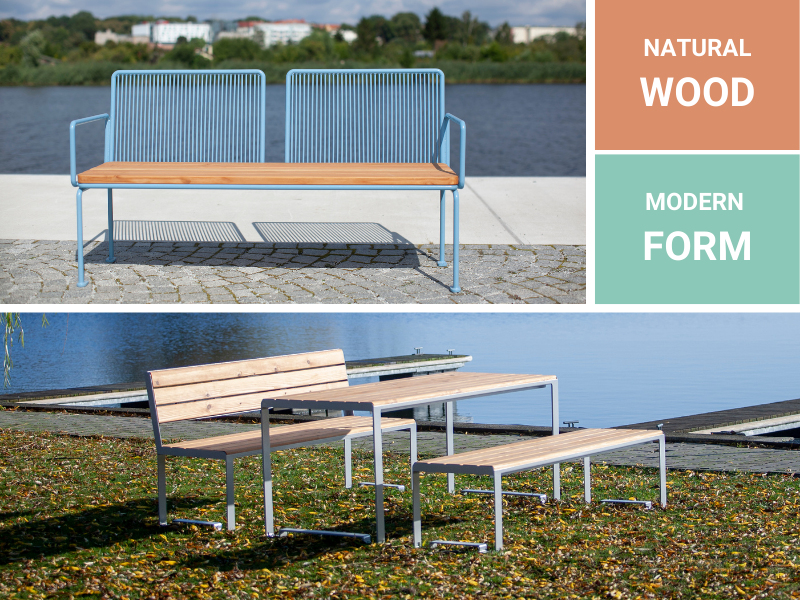 urban furniture for playgrounds: steel city benches
